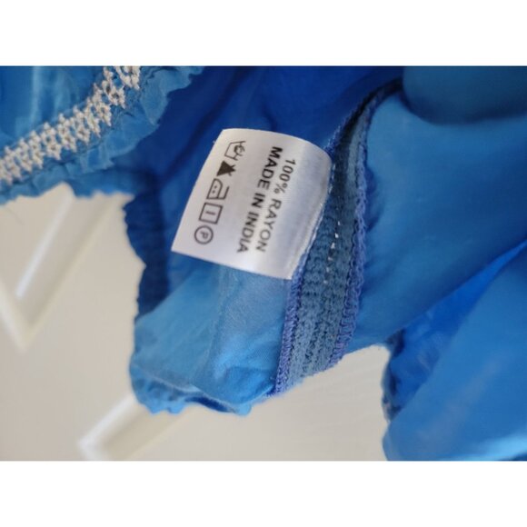 Melissa Obabash Angel Blue Peasant Blouse boho One Size fits all - Picture 9 of 9